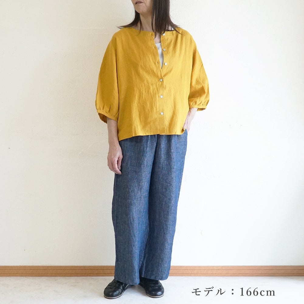 Branch m‘.,ブランチエム,ナチュラル,30代,40代,50代,60代,リネン,ゆったり,ブラウス,リネンブラウス,ドルマンブラウス,ドルマン,ドルマンシルエット,クルーネック,クルーネックブラウス,羽織, 