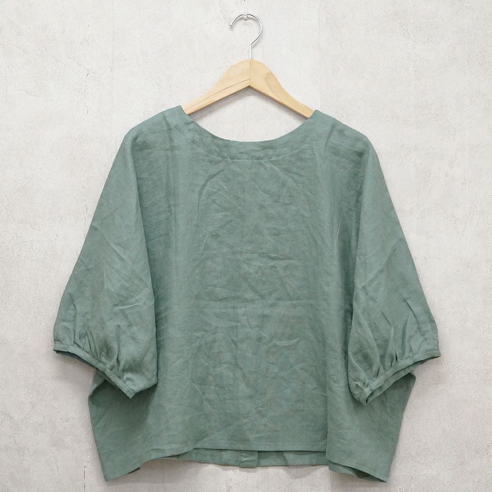 Branch m‘.,ブランチエム,ナチュラル,30代,40代,50代,60代,リネン,ゆったり,ブラウス,リネンブラウス,ドルマンブラウス,ドルマン,ドルマンシルエット,クルーネック,クルーネックブラウス,羽織, 