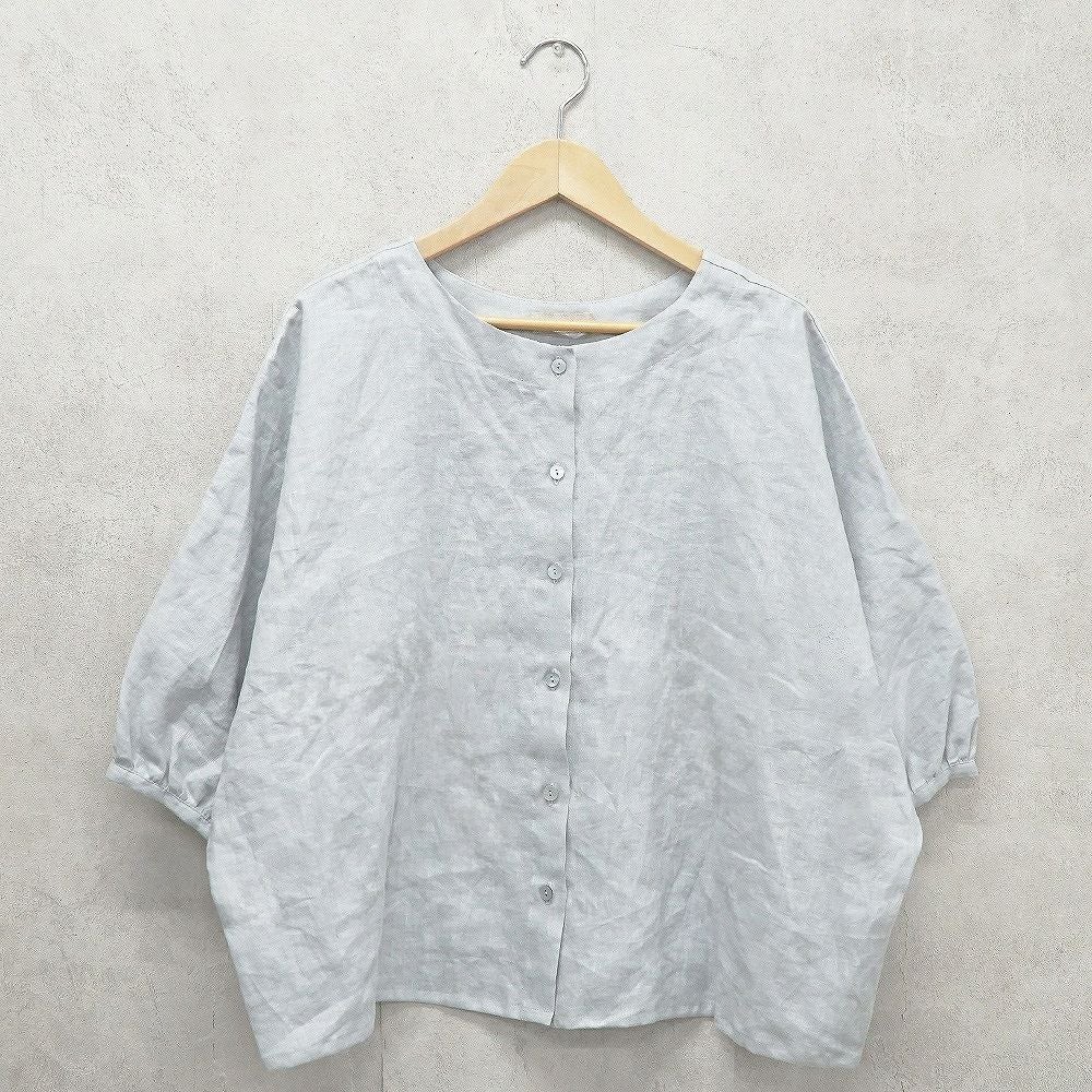 Branch m‘.,ブランチエム,ナチュラル,30代,40代,50代,60代,リネン,ゆったり,ブラウス,リネンブラウス,ドルマンブラウス,ドルマン,ドルマンシルエット,クルーネック,クルーネックブラウス,羽織, 