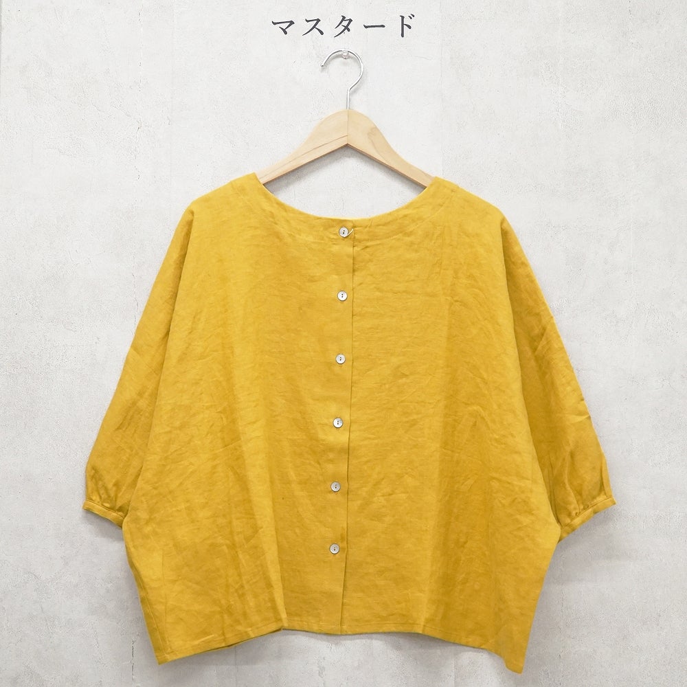 Branch m‘.,ブランチエム,ナチュラル,30代,40代,50代,60代,リネン,ゆったり,ブラウス,リネンブラウス,ドルマンブラウス,ドルマン,ドルマンシルエット,クルーネック,クルーネックブラウス,羽織, 