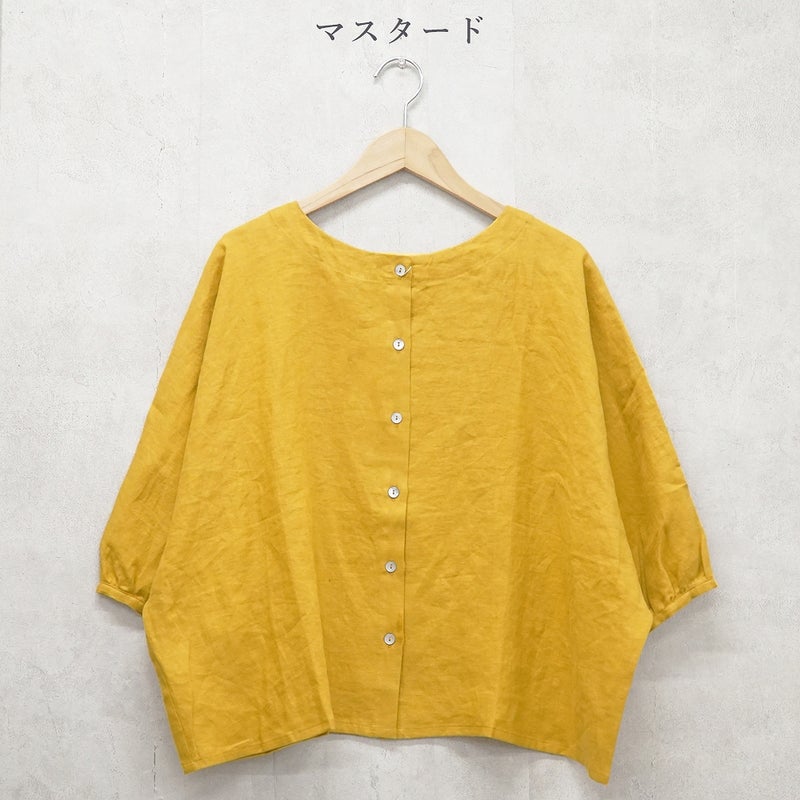 Branch m‘.,ブランチエム,ナチュラル,30代,40代,50代,60代,リネン,ゆったり,ブラウス,リネンブラウス,ドルマンブラウス,ドルマン,ドルマンシルエット,クルーネック,クルーネックブラウス,羽織, 