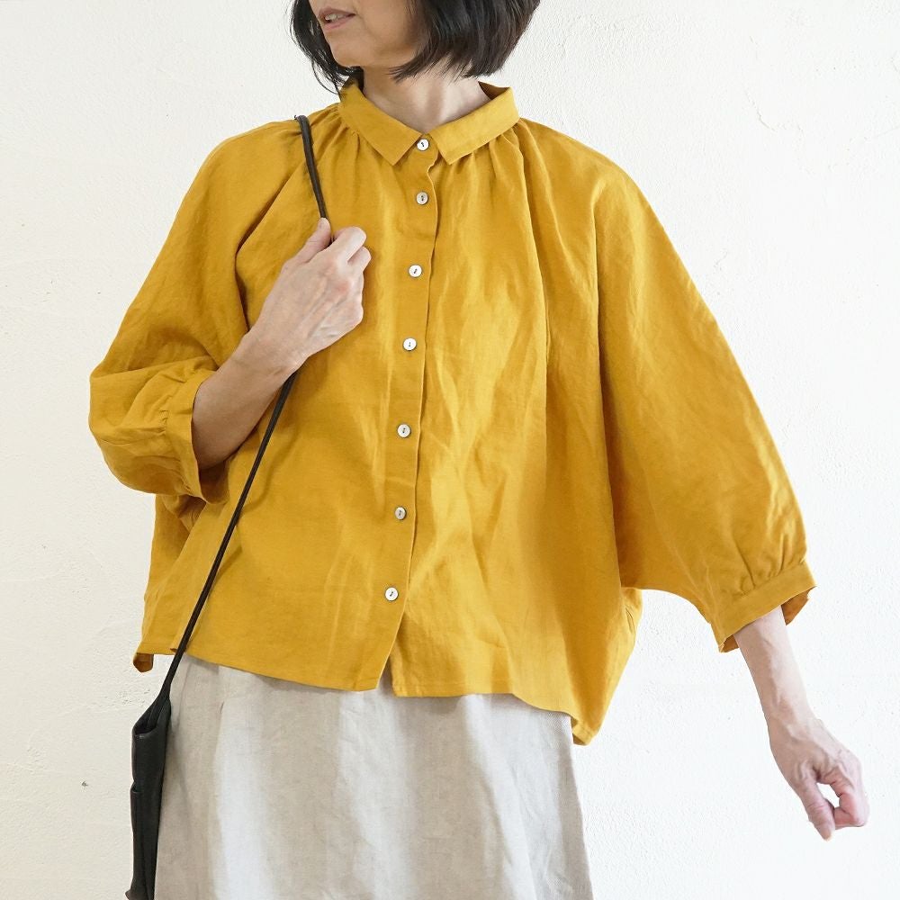 Branch m‘.,ブランチエム,ナチュラル,30代,40代,50代,60代,リネン,ゆったり,ブラウス,リネンブラウス,ドルマンブラウス,ドルマン,ドルマンシルエット,羽織, 