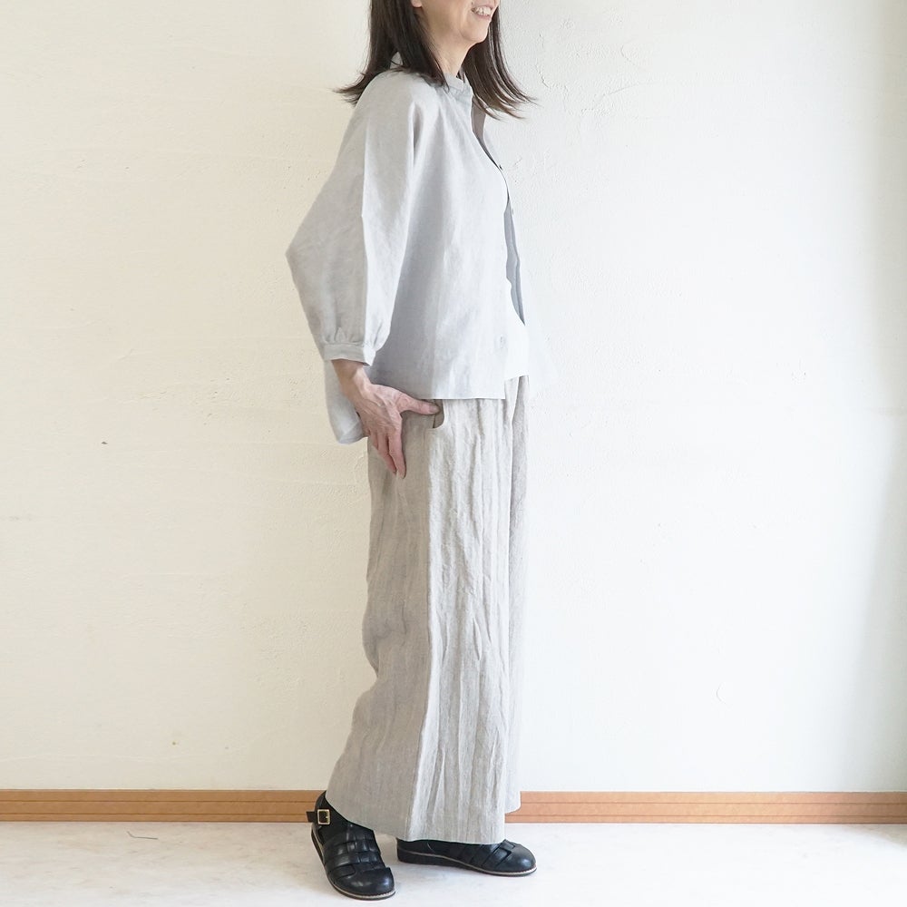 Branch m‘.,ブランチエム,ナチュラル,30代,40代,50代,60代,リネン,ゆったり,ブラウス,リネンブラウス,ドルマンブラウス,ドルマン,ドルマンシルエット,羽織, 
