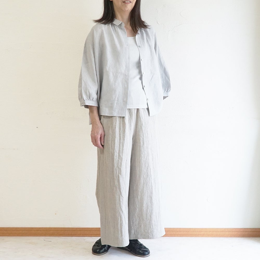 Branch m‘.,ブランチエム,ナチュラル,30代,40代,50代,60代,リネン,ゆったり,ブラウス,リネンブラウス,ドルマンブラウス,ドルマン,ドルマンシルエット,羽織, 