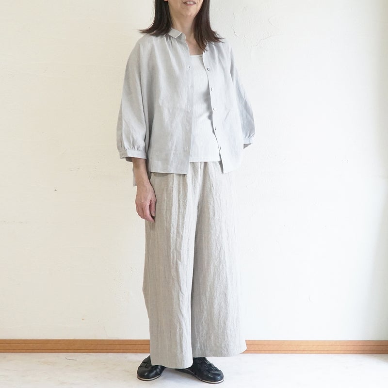 Branch m‘.,ブランチエム,ナチュラル,30代,40代,50代,60代,リネン,ゆったり,ブラウス,リネンブラウス,ドルマンブラウス,ドルマン,ドルマンシルエット,羽織, 