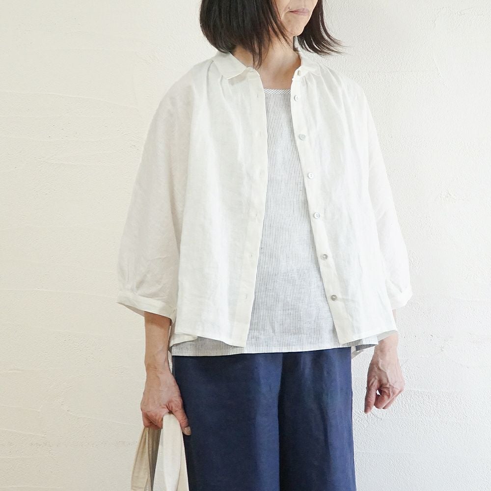 Branch m‘.,ブランチエム,ナチュラル,30代,40代,50代,60代,リネン,ゆったり,ブラウス,リネンブラウス,ドルマンブラウス,ドルマン,ドルマンシルエット,羽織, 