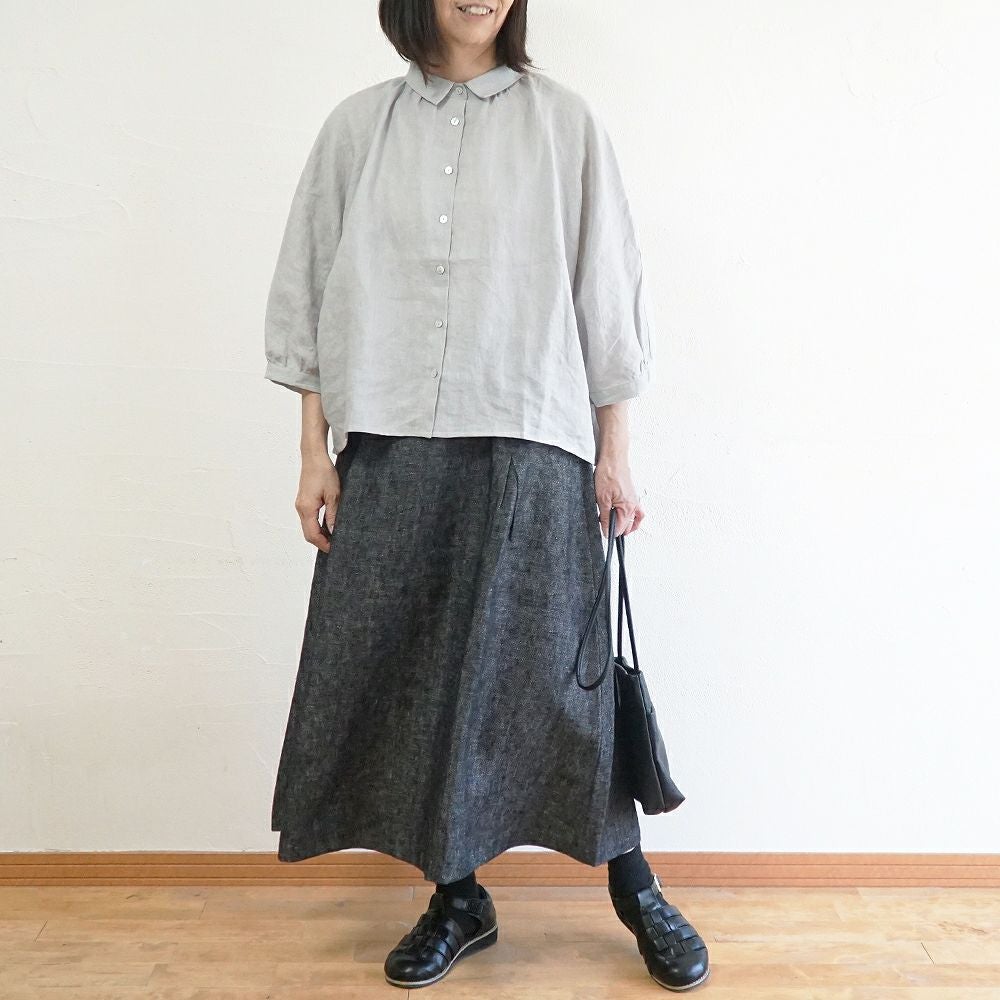 Branch m‘.,ブランチエム,ナチュラル,30代,40代,50代,60代,リネン,ゆったり,ブラウス,リネンブラウス,ドルマンブラウス,ドルマン,ドルマンシルエット,羽織, 