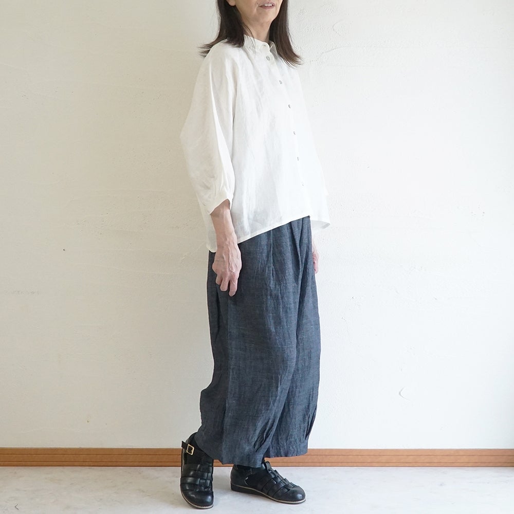 Branch m‘.,ブランチエム,ナチュラル,30代,40代,50代,60代,リネン,ゆったり,ブラウス,リネンブラウス,ドルマンブラウス,ドルマン,ドルマンシルエット,羽織, 