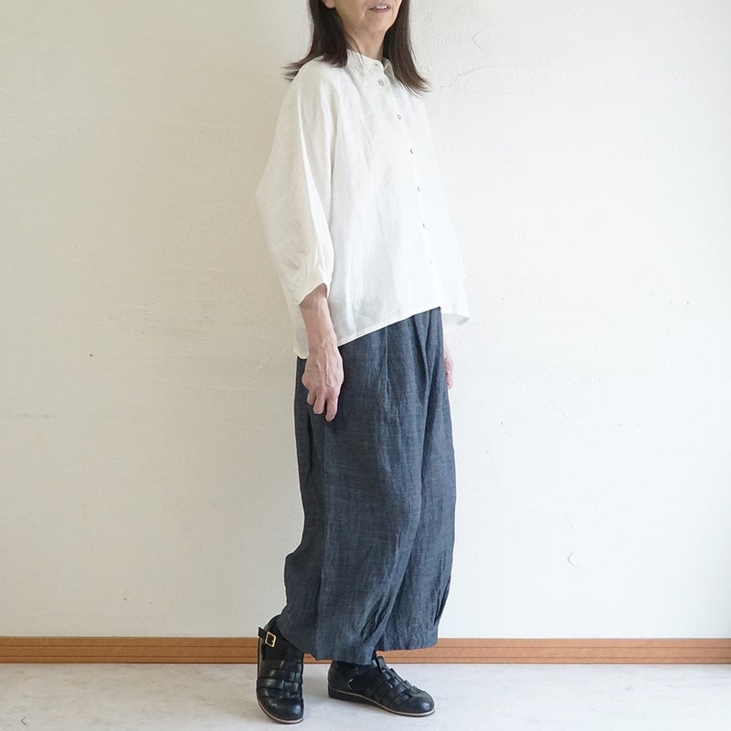 Branch m‘.,ブランチエム,ナチュラル,30代,40代,50代,60代,リネン,ゆったり,ブラウス,リネンブラウス,ドルマンブラウス,ドルマン,ドルマンシルエット,羽織, 