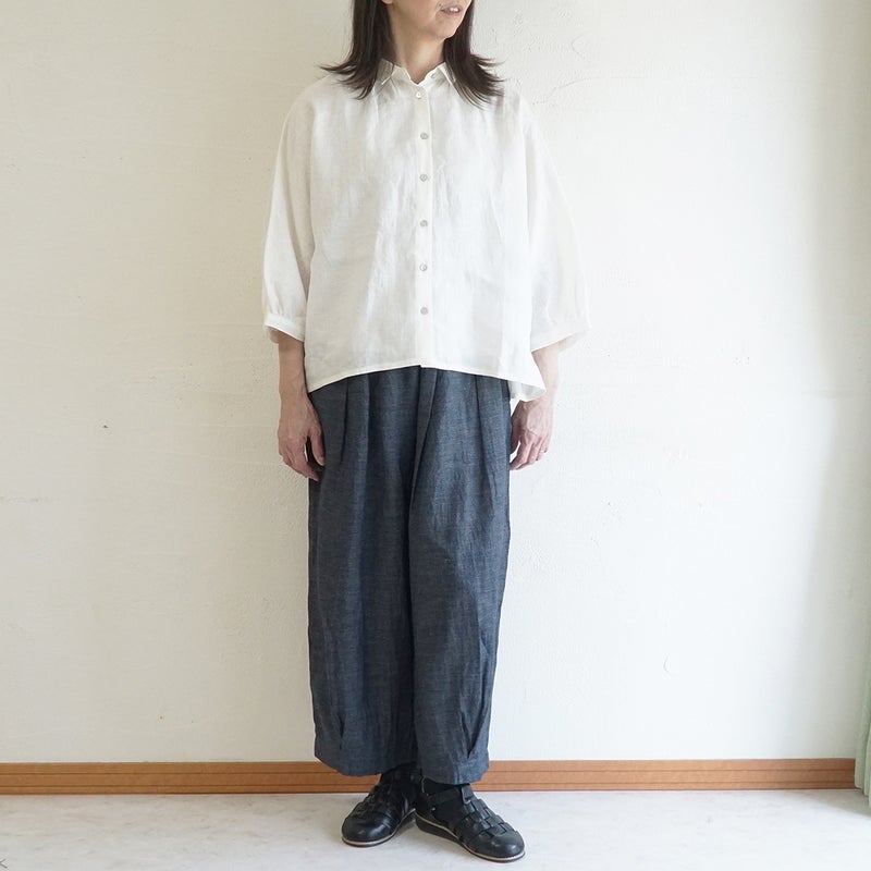 Branch m‘.,ブランチエム,ナチュラル,30代,40代,50代,60代,リネン,ゆったり,ブラウス,リネンブラウス,ドルマンブラウス,ドルマン,ドルマンシルエット,羽織, 