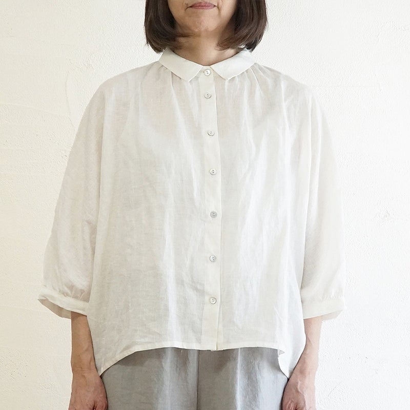 Branch m‘.,ブランチエム,ナチュラル,30代,40代,50代,60代,リネン,ゆったり,ブラウス,リネンブラウス,ドルマンブラウス,ドルマン,ドルマンシルエット,羽織, 