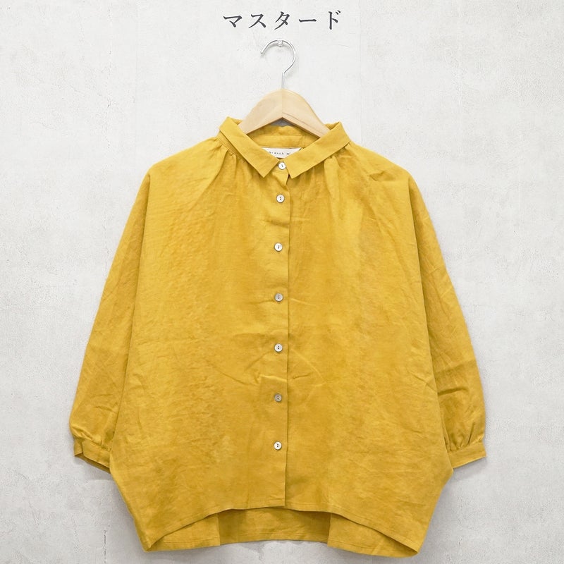 Branch m‘.,ブランチエム,ナチュラル,30代,40代,50代,60代,リネン,ゆったり,ブラウス,リネンブラウス,ドルマンブラウス,ドルマン,ドルマンシルエット,羽織, 