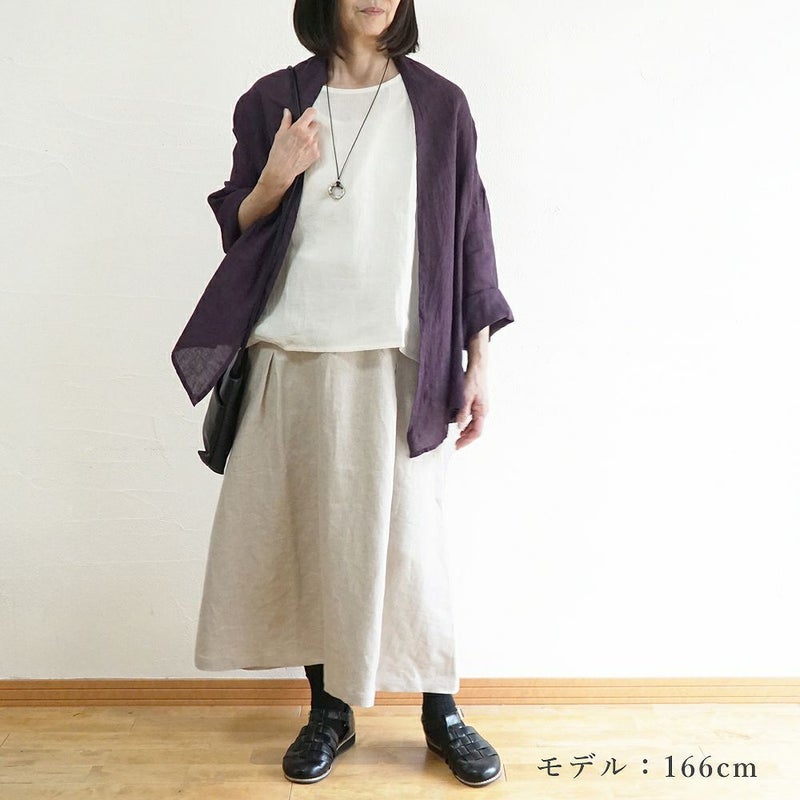 Branch m‘.,ブランチエム,ナチュラル,30代,40代,50代,60代,リネン,ゆったり,カーディガン,ショール,リネンカーデ,リネンカーディガン,リネンショール,ショールカーディガン,ストールカーディガン,紫外線対策,冷房対策