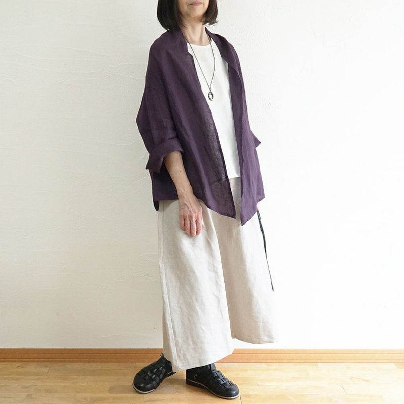 Branch m‘.,ブランチエム,ナチュラル,30代,40代,50代,60代,リネン,ゆったり,カーディガン,ショール,リネンカーデ,リネンカーディガン,リネンショール,ショールカーディガン,ストールカーディガン,紫外線対策,冷房対策