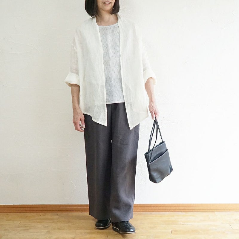 Branch m‘.,ブランチエム,ナチュラル,30代,40代,50代,60代,リネン,ゆったり,カーディガン,ショール,リネンカーデ,リネンカーディガン,リネンショール,ショールカーディガン,ストールカーディガン,紫外線対策,冷房対策