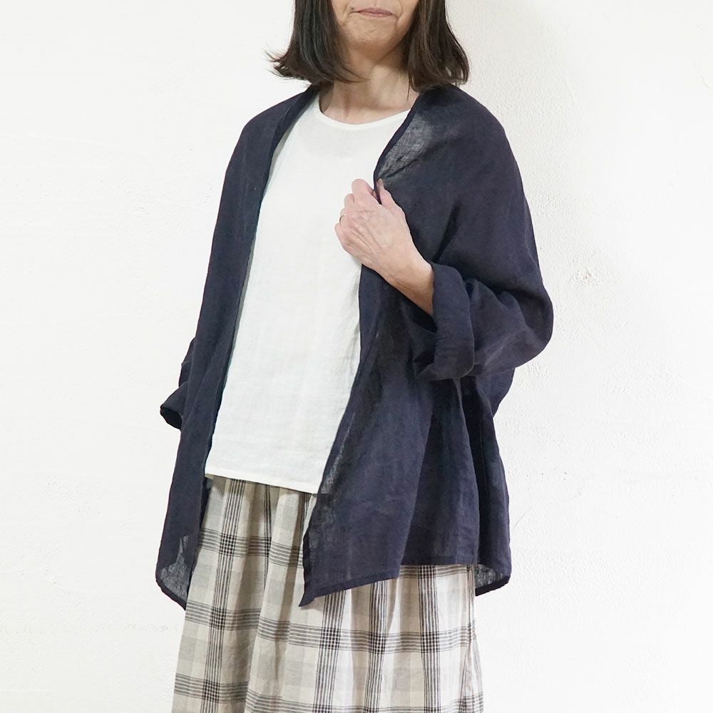 Branch m‘.,ブランチエム,ナチュラル,30代,40代,50代,60代,リネン,ゆったり,カーディガン,ショール,リネンカーデ,リネンカーディガン,リネンショール,ショールカーディガン,ストールカーディガン,紫外線対策,冷房対策