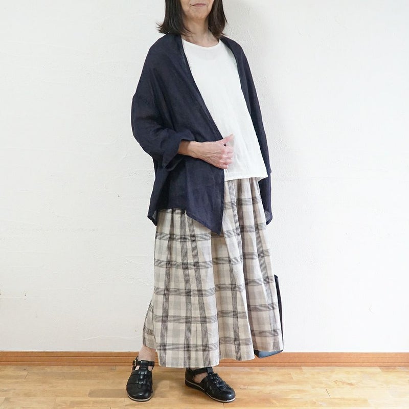 Branch m‘.,ブランチエム,ナチュラル,30代,40代,50代,60代,リネン,ゆったり,カーディガン,ショール,リネンカーデ,リネンカーディガン,リネンショール,ショールカーディガン,ストールカーディガン,紫外線対策,冷房対策