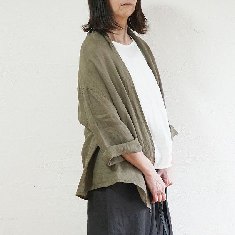 Branch m‘.,ブランチエム,ナチュラル,30代,40代,50代,60代,リネン,ゆったり,カーディガン,ショール,リネンカーデ,リネンカーディガン,リネンショール,ショールカーディガン,ストールカーディガン,紫外線対策,冷房対策