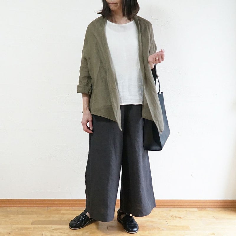 Branch m‘.,ブランチエム,ナチュラル,30代,40代,50代,60代,リネン,ゆったり,カーディガン,ショール,リネンカーデ,リネンカーディガン,リネンショール,ショールカーディガン,ストールカーディガン,紫外線対策,冷房対策