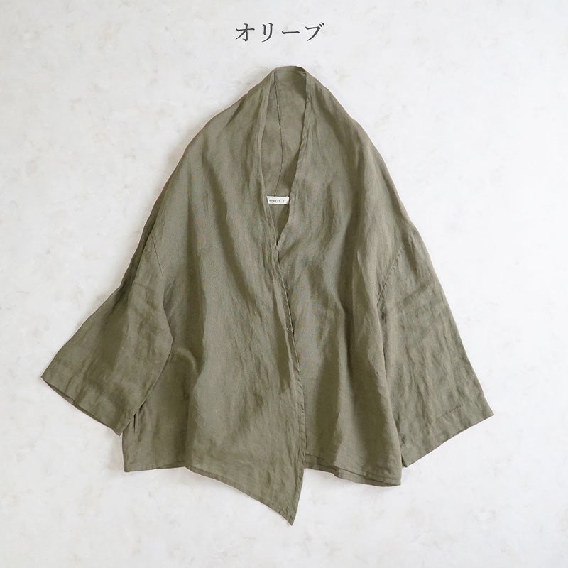 Branch m‘.,ブランチエム,ナチュラル,30代,40代,50代,60代,リネン,ゆったり,カーディガン,ショール,リネンカーデ,リネンカーディガン,リネンショール,ショールカーディガン,ストールカーディガン,紫外線対策,冷房対策