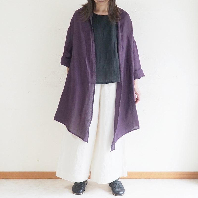 Branch m‘.,ブランチエム,ナチュラル,30代,40代,50代,60代,リネン,ゆったり,カーディガン,ショール,リネンカーデ,リネンカーディガン,リネンショール,ショールカーディガン,ストールカーディガン,紫外線対策,冷房対策
