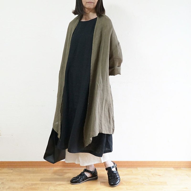 Branch m‘.,ブランチエム,ナチュラル,30代,40代,50代,60代,リネン,ゆったり,カーディガン,ショール,リネンカーデ,リネンカーディガン,リネンショール,ショールカーディガン,ストールカーディガン,紫外線対策,冷房対策
