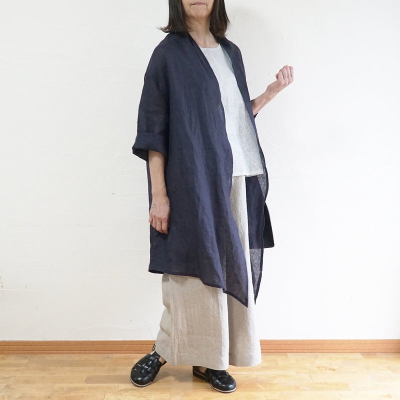 Branch m‘.,ブランチエム,ナチュラル,30代,40代,50代,60代,リネン,ゆったり,カーディガン,ショール,リネンカーデ,リネンカーディガン,リネンショール,ショールカーディガン,ストールカーディガン,紫外線対策,冷房対策
