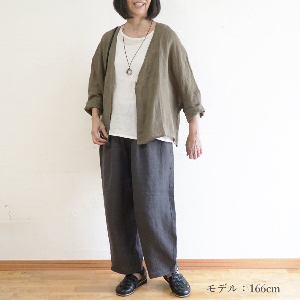 Branch m‘.,ブランチエム,ナチュラル,30代,40代,50代,60代,リネン,ゆったり,カーディガン,ボレロ,リネンカーデ,リネンカーディガン,リネンボレロ,ボレロカーディガン,紫外線対策,冷房対策