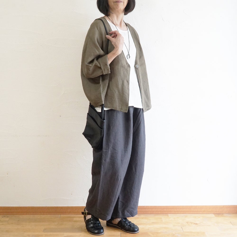 Branch m‘.,ブランチエム,ナチュラル,30代,40代,50代,60代,リネン,ゆったり,カーディガン,ボレロ,リネンカーデ,リネンカーディガン,リネンボレロ,ボレロカーディガン,紫外線対策,冷房対策