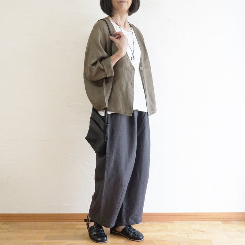 Branch m‘.,ブランチエム,ナチュラル,30代,40代,50代,60代,リネン,ゆったり,カーディガン,ボレロ,リネンカーデ,リネンカーディガン,リネンボレロ,ボレロカーディガン,紫外線対策,冷房対策