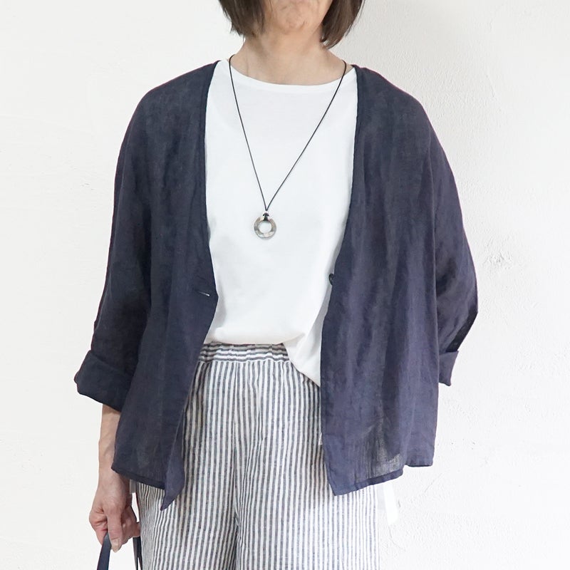 Branch m‘.,ブランチエム,ナチュラル,30代,40代,50代,60代,リネン,ゆったり,カーディガン,ボレロ,リネンカーデ,リネンカーディガン,リネンボレロ,ボレロカーディガン,紫外線対策,冷房対策