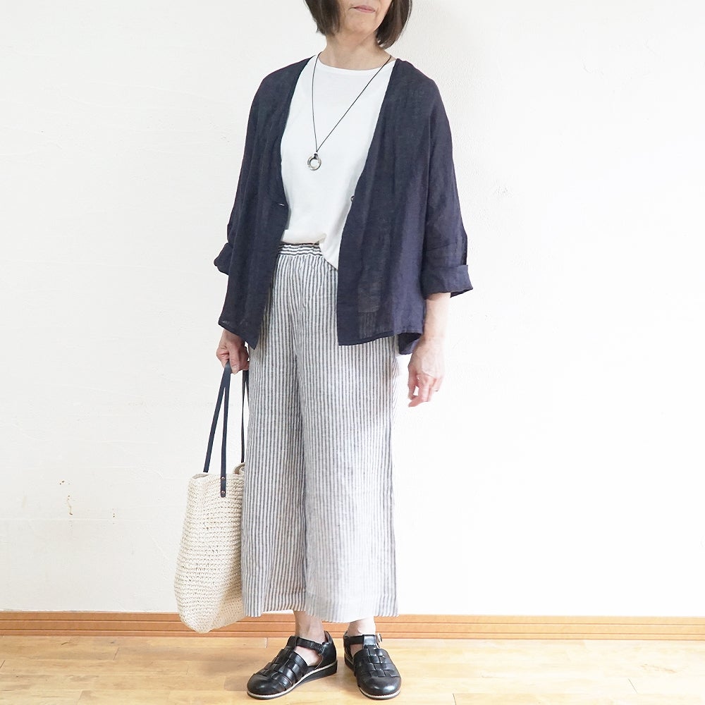 Branch m‘.,ブランチエム,ナチュラル,30代,40代,50代,60代,リネン,ゆったり,カーディガン,ボレロ,リネンカーデ,リネンカーディガン,リネンボレロ,ボレロカーディガン,紫外線対策,冷房対策