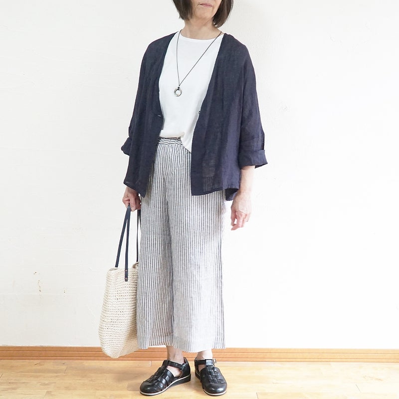 Branch m‘.,ブランチエム,ナチュラル,30代,40代,50代,60代,リネン,ゆったり,カーディガン,ボレロ,リネンカーデ,リネンカーディガン,リネンボレロ,ボレロカーディガン,紫外線対策,冷房対策