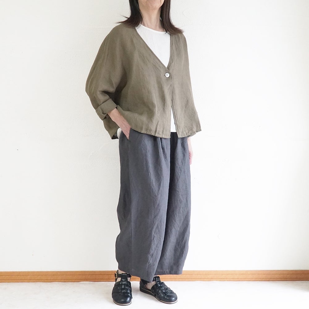 Branch m‘.,ブランチエム,ナチュラル,30代,40代,50代,60代,リネン,ゆったり,カーディガン,ボレロ,リネンカーデ,リネンカーディガン,リネンボレロ,ボレロカーディガン,紫外線対策,冷房対策