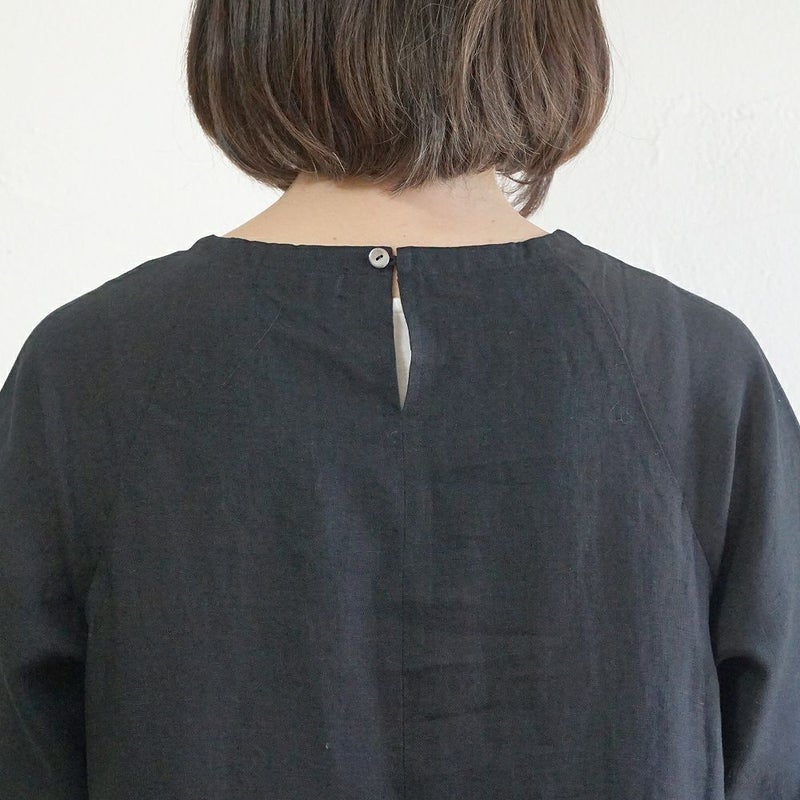 Branch m‘.,ブランチエム,ナチュラル,30代,40代,50代,60代,リネン,ゆったり,ワンピース,リネンワンピース,夏,5分袖,5分袖ワンピース,ラグランスリーブ,