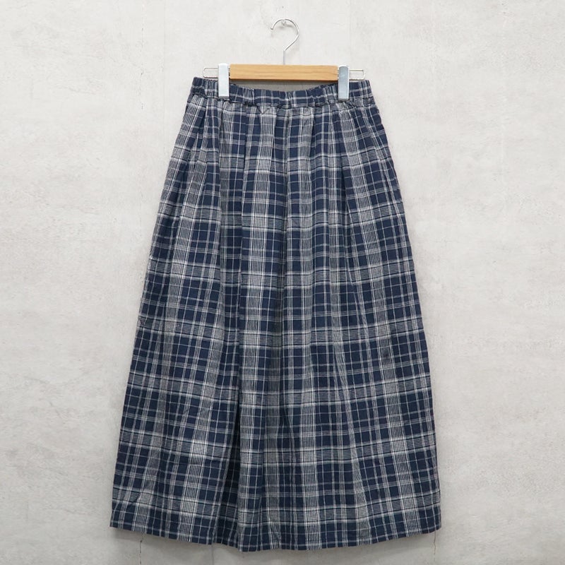 Branch m‘.,ブランチエム,ナチュラル,30代,40代,50代,60代,コットン,skirt,スカート,チェックスカート,フレアスカート,タックスカート