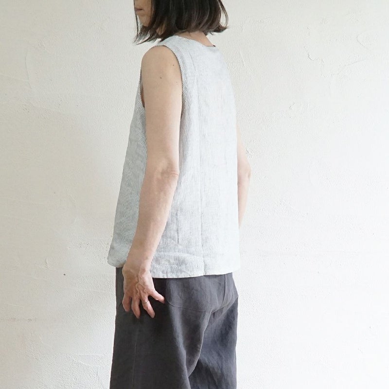 Branch m‘.,ブランチエム,ナチュラル,30代,40代,50代,60代,リネン,ゆったり,タンクトップ,ノースリーブ,ストラップ,リネンタンクトップ 