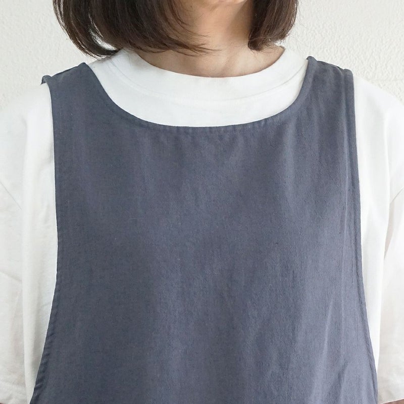 Branch m‘.,ブランチエム,ナチュラル,30代,40代,50代,60代,リネン,ゆったり,エプロン,リネンエプロン,ベスト,リネンベスト,ストライプ,コットンリネン