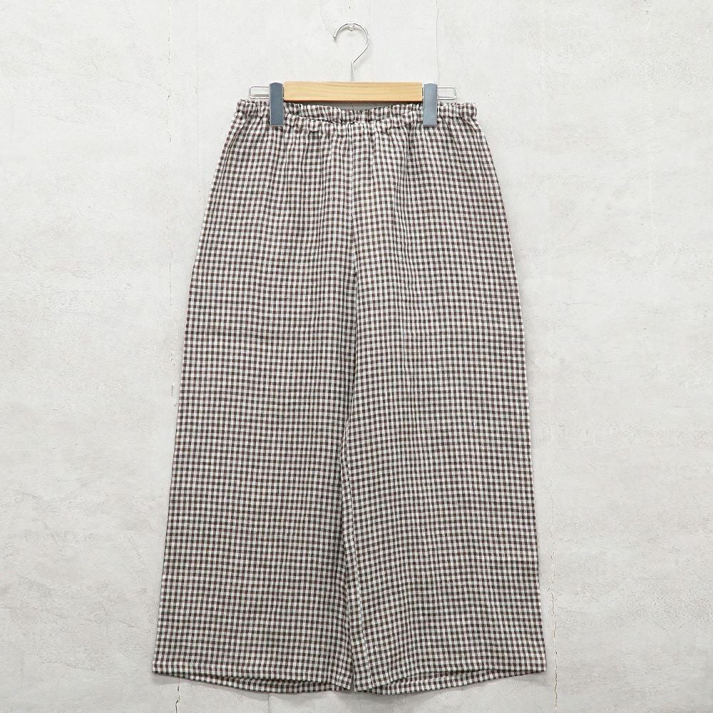 Branch m‘.,ブランチエム,ナチュラル,30代,40代,50代,60代,リネン,ゆったり,パンツ,リネンパンツ,ワイドストレートパンツ,ワイドパンツ,ぺチパンツ,インナーパンツ,アンダーパンツ,ギンガムチェック,チェック柄