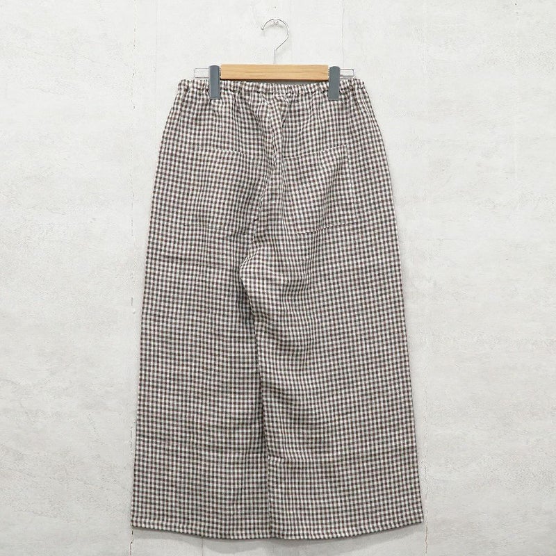 Branch m‘.,ブランチエム,ナチュラル,30代,40代,50代,60代,リネン,ゆったり,パンツ,リネンパンツ,ワイドストレートパンツ,ワイドパンツ,ぺチパンツ,インナーパンツ,アンダーパンツ,ギンガムチェック,チェック柄