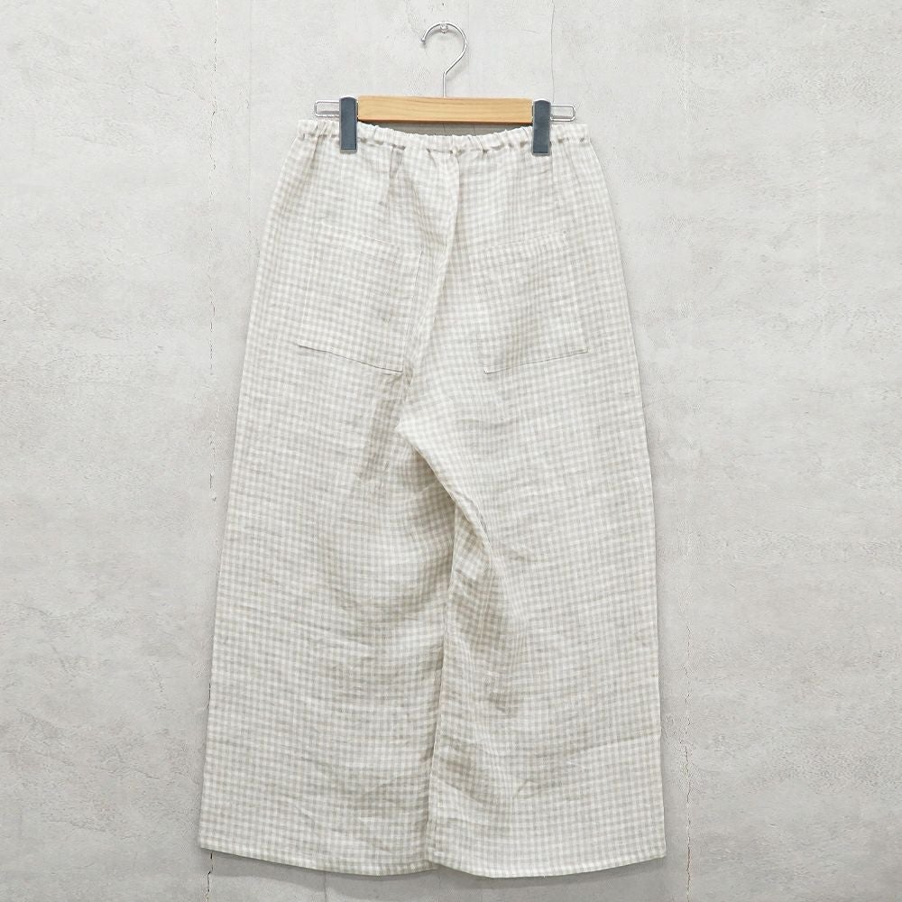 Branch m‘.,ブランチエム,ナチュラル,30代,40代,50代,60代,リネン,ゆったり,パンツ,リネンパンツ,ワイドストレートパンツ,ワイドパンツ,ぺチパンツ,インナーパンツ,アンダーパンツ,ギンガムチェック,チェック柄