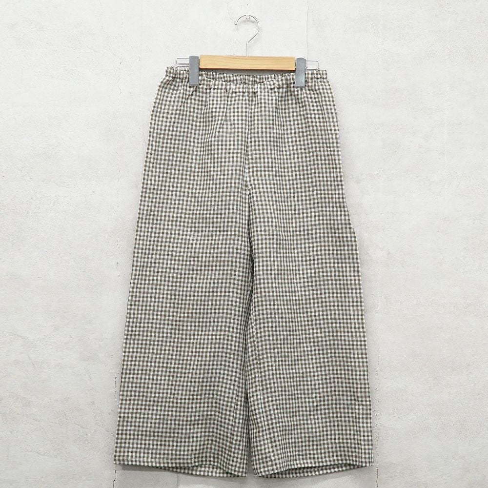 Branch m‘.,ブランチエム,ナチュラル,30代,40代,50代,60代,リネン,ゆったり,パンツ,リネンパンツ,ワイドストレートパンツ,ワイドパンツ,ぺチパンツ,インナーパンツ,アンダーパンツ,ギンガムチェック,チェック柄