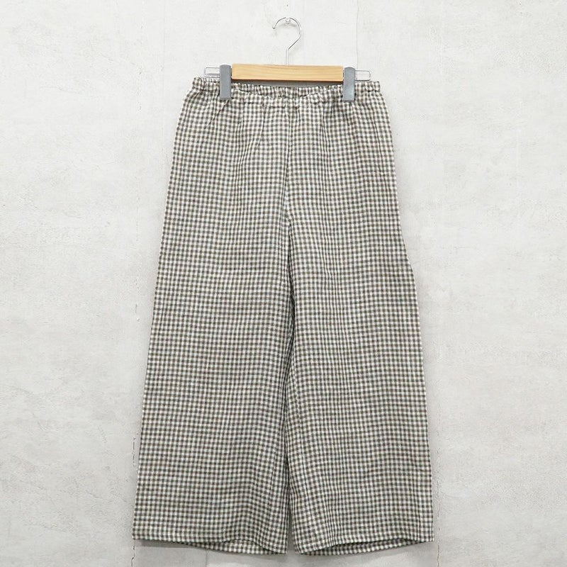 Branch m‘.,ブランチエム,ナチュラル,30代,40代,50代,60代,リネン,ゆったり,パンツ,リネンパンツ,ワイドストレートパンツ,ワイドパンツ,ぺチパンツ,インナーパンツ,アンダーパンツ,ギンガムチェック,チェック柄