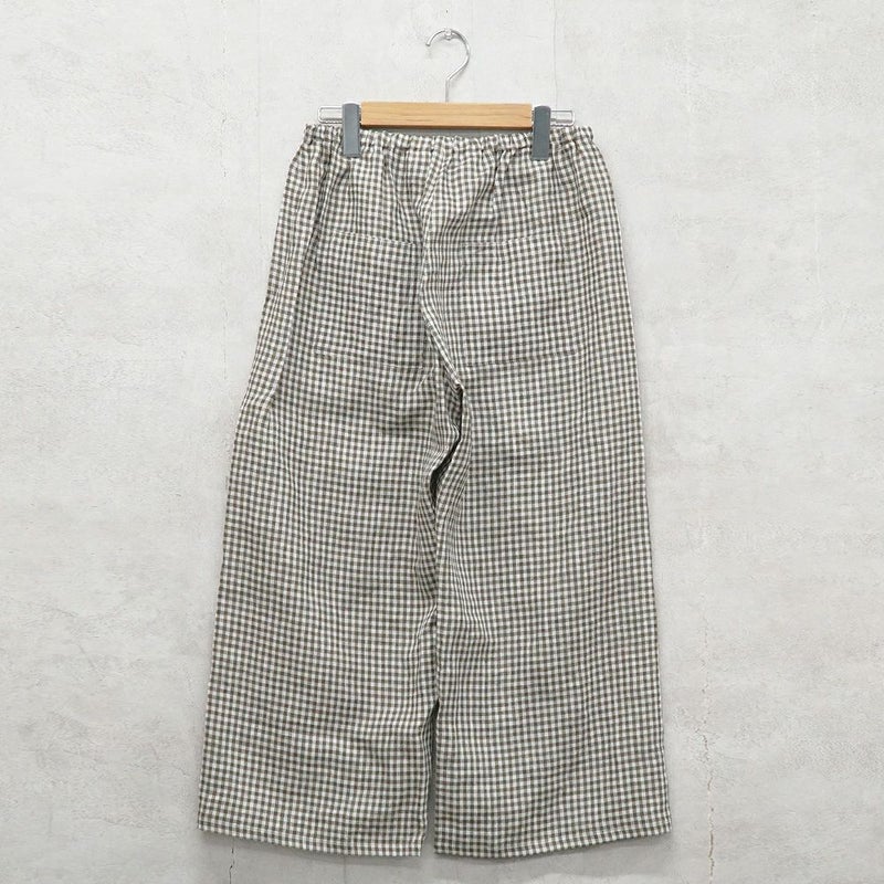 Branch m‘.,ブランチエム,ナチュラル,30代,40代,50代,60代,リネン,ゆったり,パンツ,リネンパンツ,ワイドストレートパンツ,ワイドパンツ,ぺチパンツ,インナーパンツ,アンダーパンツ,ギンガムチェック,チェック柄