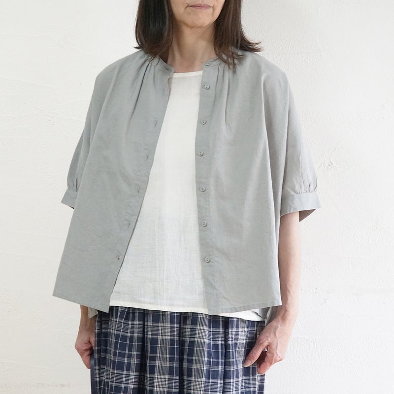 Branch m‘.,ブランチエム,ナチュラル,30代,40代,50代,60代,リネン,ゆったり,blouse,ブラウス,半袖,コットンリネン,ドルマンブラウス,ドルマンスリーブ