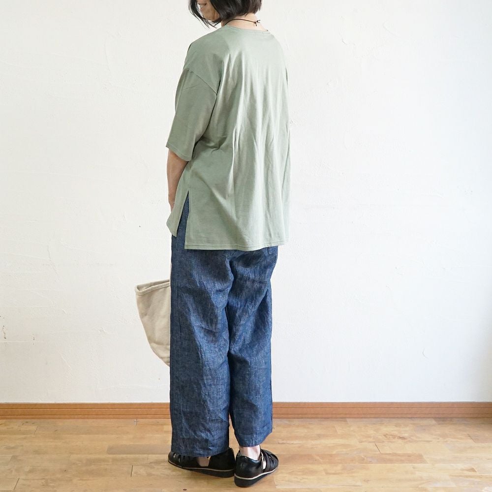 Branch m‘.,ブランチエム,ナチュラル,30代,40代,50代,60代,コットン,ゆったり,綿,Tシャツ,ビッグシルエット,オーバーシルエット,オーバーサイズ,カットソー,５分袖,５分袖Tシャツ