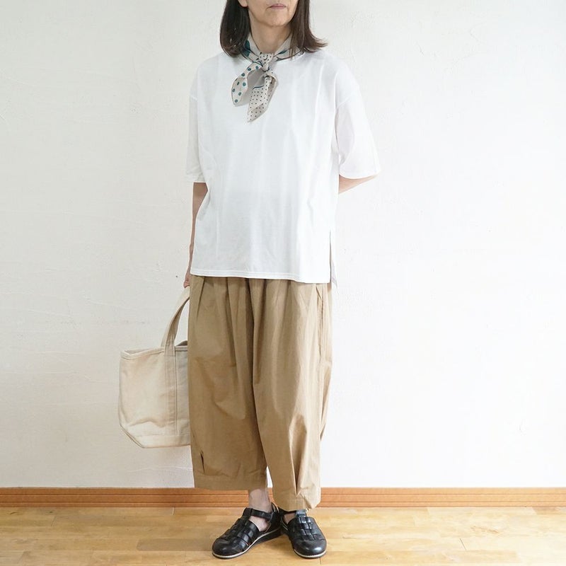 Branch m‘.,ブランチエム,ナチュラル,30代,40代,50代,60代,コットン,ゆったり,綿,Tシャツ,ビッグシルエット,オーバーシルエット,オーバーサイズ,カットソー,５分袖,５分袖Tシャツ