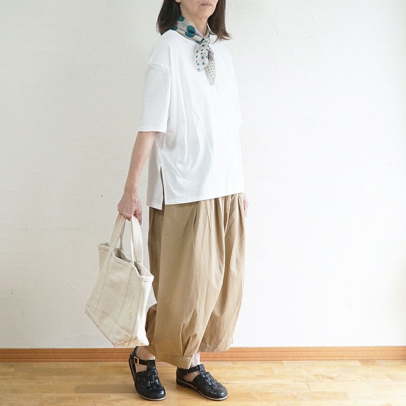 Branch m‘.,ブランチエム,ナチュラル,30代,40代,50代,60代,コットン,ゆったり,綿,Tシャツ,ビッグシルエット,オーバーシルエット,オーバーサイズ,カットソー,５分袖,５分袖Tシャツ