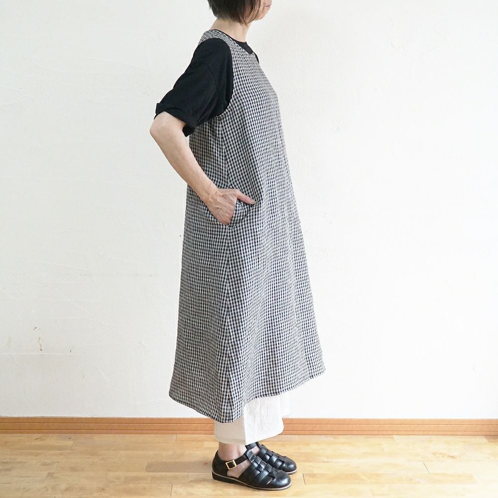 Branch m‘.,ブランチエム,ナチュラル,30代,40代,50代,60代,リネン,ゆったり,ワンピース,リネンワンピース,ノースリーブワンピース,花柄,花柄ワンピース,チェック,ギンガムチェック,チェックワンピース