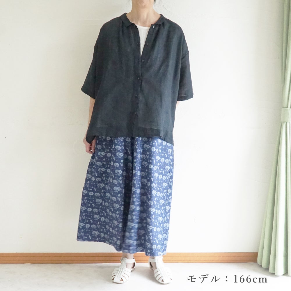 Branch m‘.,ブランチエム,ナチュラル,30代,40代,50代,60代,リネン,ゆったり,パンツ,リネンパンツ,ワイドパンツ,ギャザーパンツ,花柄パンツ,花柄,チェック,ギンガムチェック,チェックパンツ,スカパン 